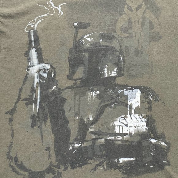 Star Wars Boba Fett Collecting The Bounty Military Green T-Shirt S Small - Picture 4 of 8